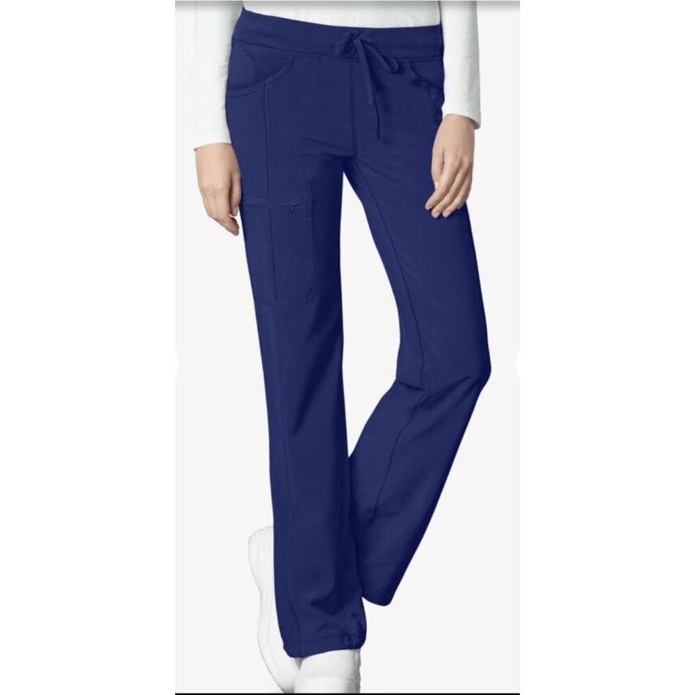 Infinity Wmns 4 Pocket Stretch Drawstr. Navy Scrub Pant small Petite (bin GG157)